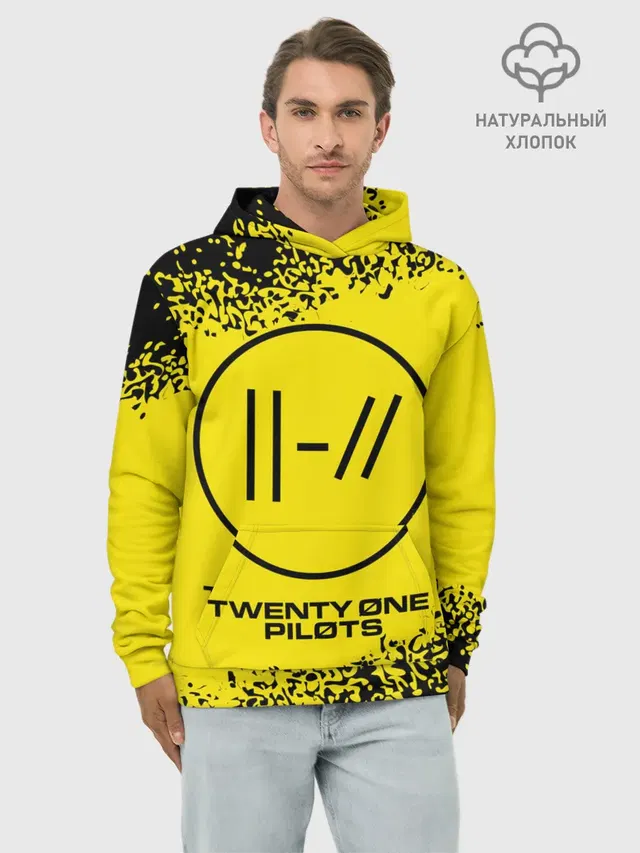 Худи мужской базовый хлопок с принтом «Twenty One Pilots — 21 PILOTS»