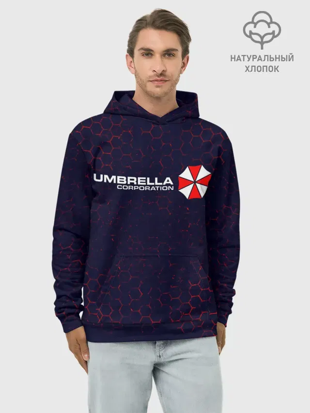 Худи мужской базовый хлопок с принтом «Umbrella Corp Амбрелла»