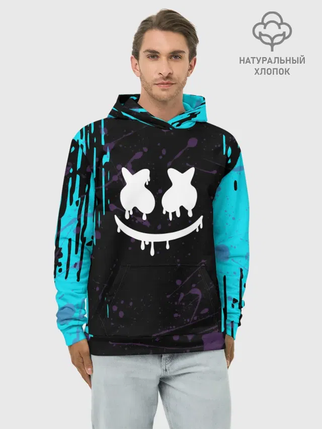 Худи мужской базовый хлопок с принтом «Фортнайт — FORTNITE MARSHMELLO.»