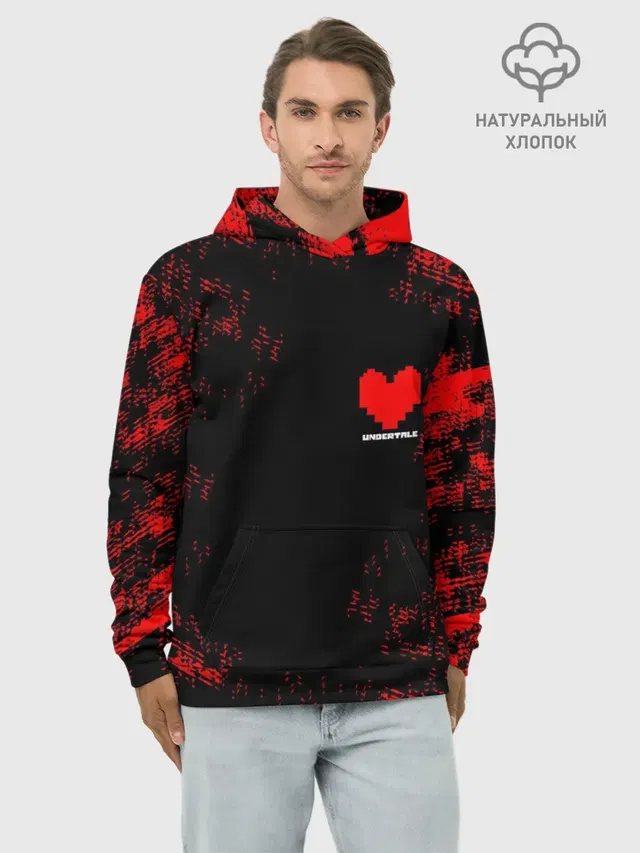 Худи мужской базовый хлопок с принтом «Heart»
