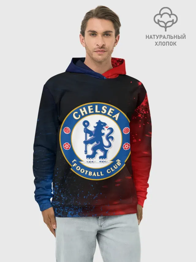 Худи мужской базовый хлопок с принтом «Chelsea F C Челси — CHELSEA F.C.»