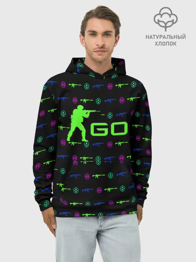 Худи мужской базовый хлопок с принтом «Counter-Strike — CS GO»
