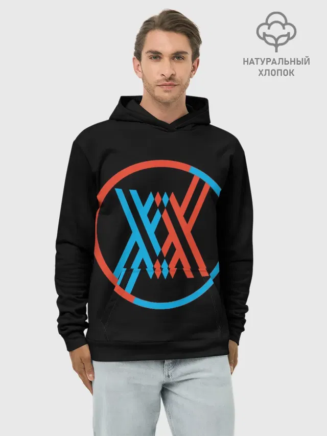 Худи мужской базовый хлопок с принтом «Logo — Darling in the Franxx LOGO»