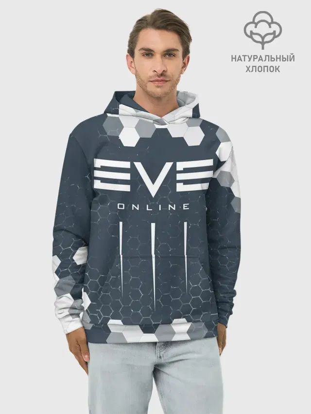 Худи мужской базовый хлопок с принтом «EVE online — ИВ ОНЛАЙН»