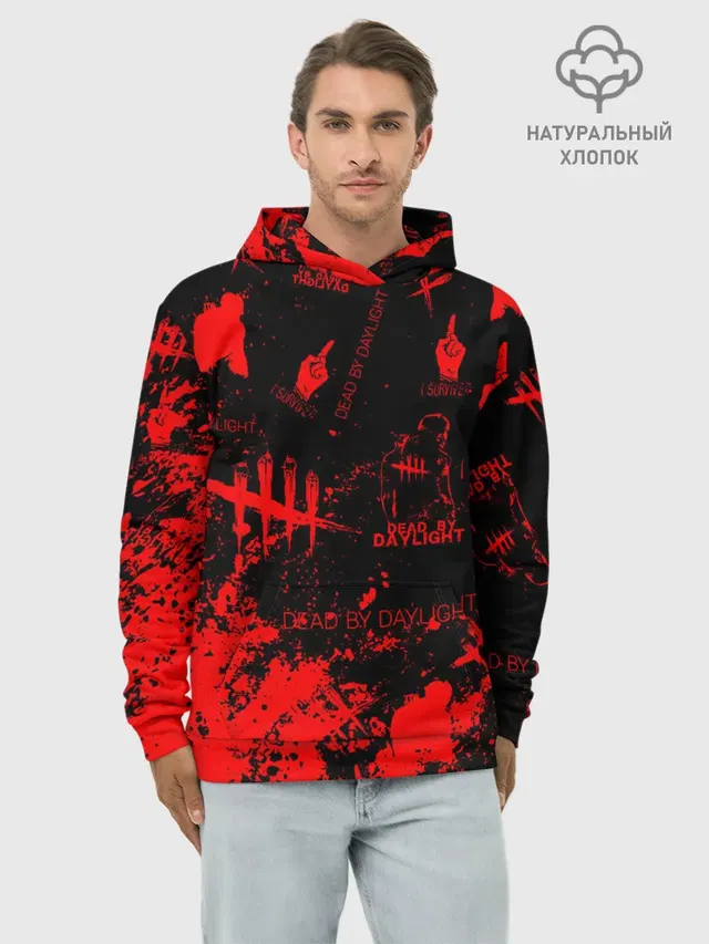 Худи мужской базовый хлопок с принтом «Dead by Daylight»