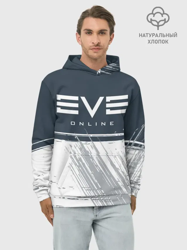 Худи мужской базовый хлопок с принтом «EVE online — ИВ ОНЛАЙН»