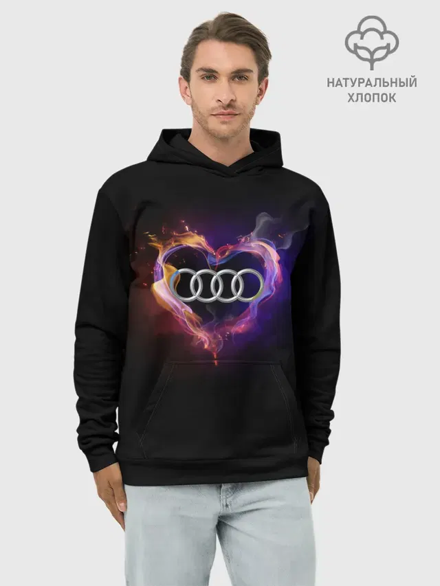 Худи мужской базовый хлопок с принтом «Audi»