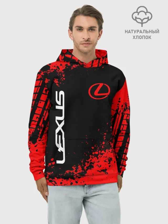 Худи мужской базовый хлопок с принтом «Lexus»