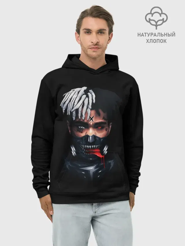 Худи мужской базовый хлопок с принтом «XXXtentacion»