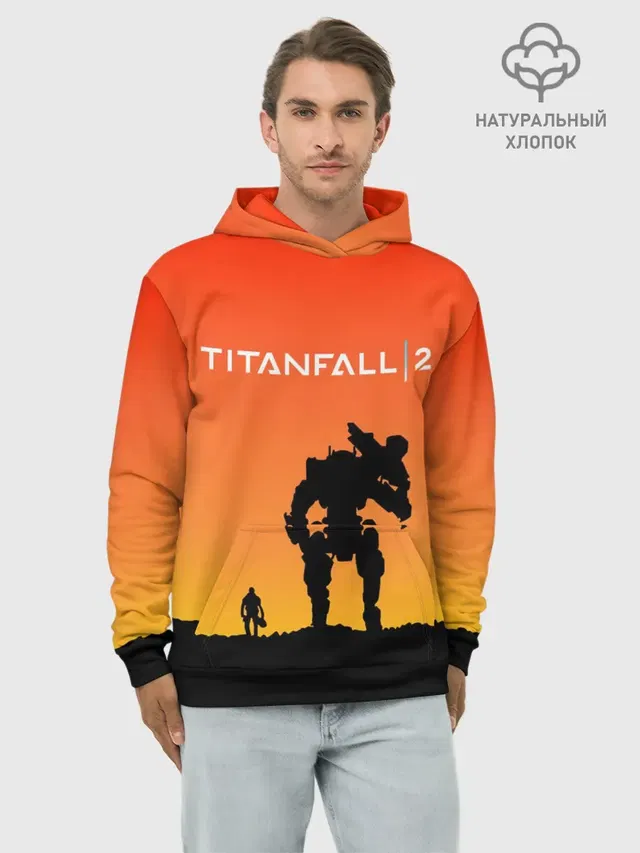 Худи мужской базовый хлопок с принтом «Titanfall — TITANFALL 2»
