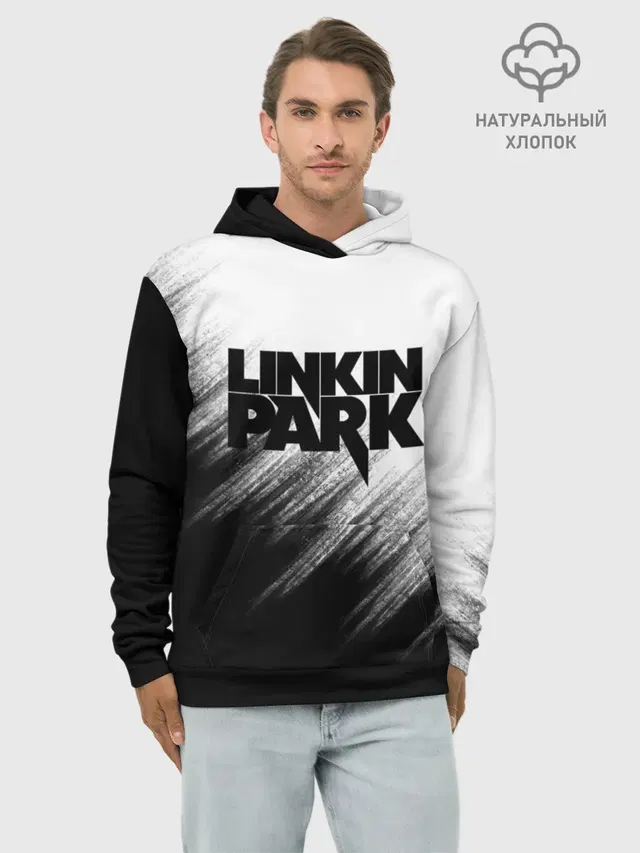 Худи мужской базовый хлопок с принтом «Linkin Park»