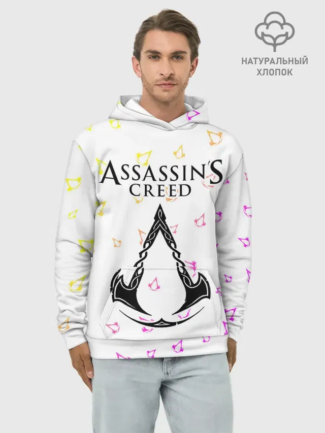 Худи мужской базовый хлопок с принтом «ASSASSINS CREED — ASSASSIN’S CREED VALHALLA»