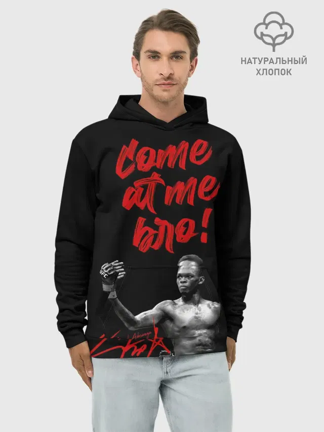 Худи мужской базовый хлопок с принтом «MMA — Israel Adesanya»