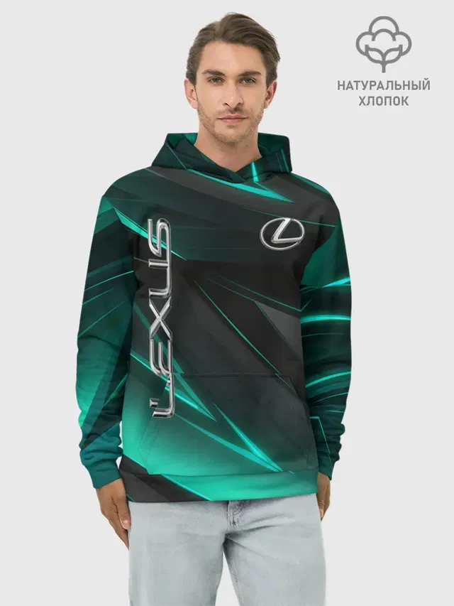 Худи мужской базовый хлопок с принтом «Lexus»