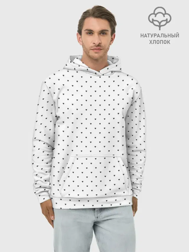 Сердечки черные на белом