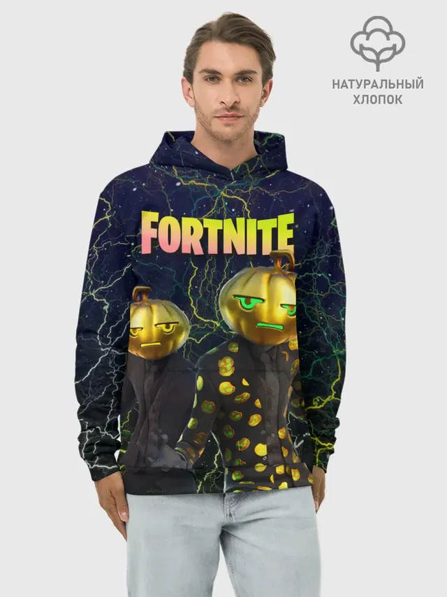 Худи мужской базовый хлопок с принтом «Фортнайт — Fortnite Jack Gourdon»