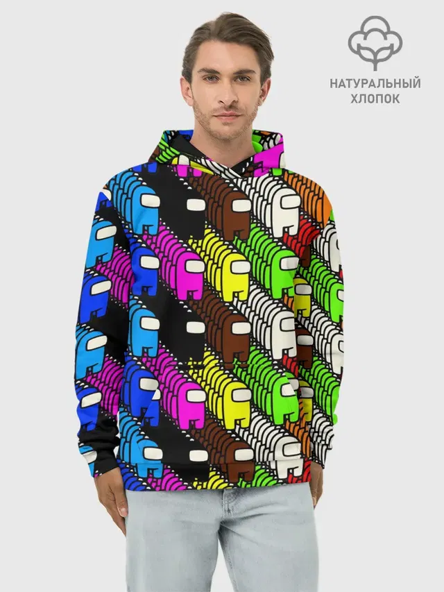 Худи мужской базовый хлопок с принтом «Pattern»