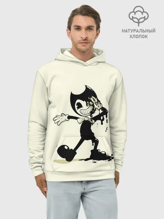Худи мужской базовый хлопок с принтом «Bendy the Imp»