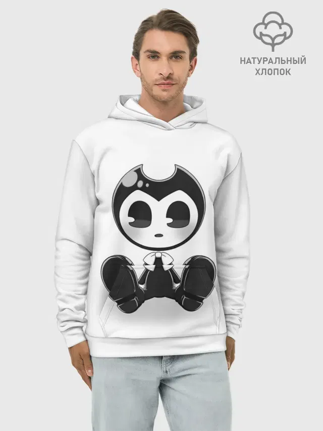 Худи мужской базовый хлопок с принтом «Bendy and the ink machine»