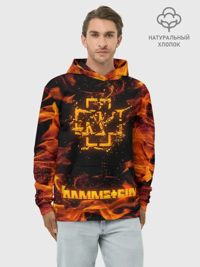 Худи мужской базовый хлопок с принтом «Rammstein»