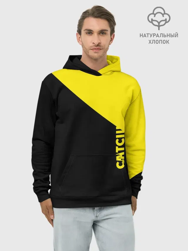 Худи мужской базовый хлопок с принтом «Catciii»