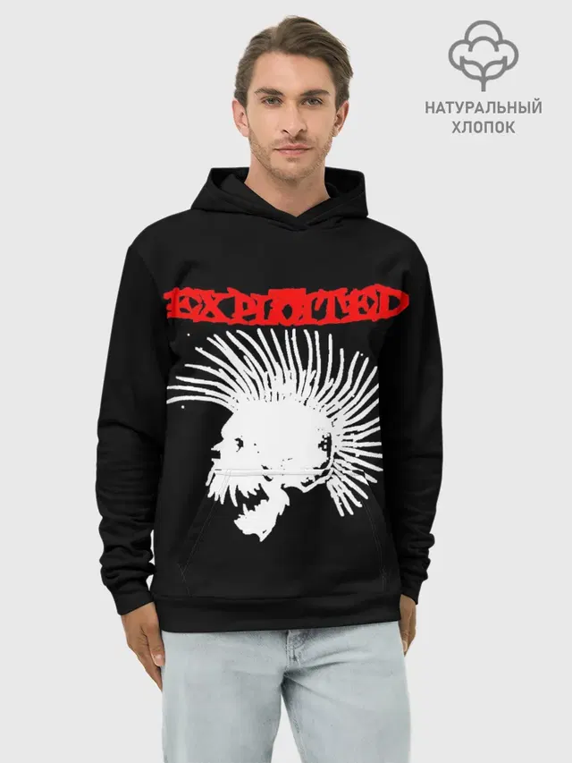 Худи мужской базовый хлопок с принтом «Разный рок — The Exploited»