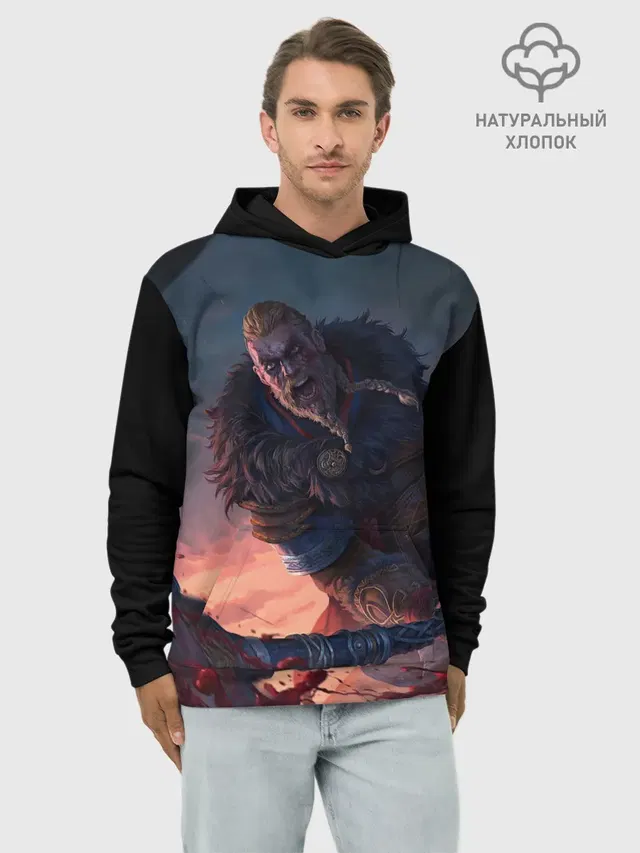 Худи мужской базовый хлопок с принтом «Eivor — ASSASSINS CREED VALHALLA»