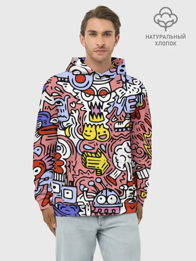 Худи мужской базовый хлопок с принтом «Pop Art — Tosh»