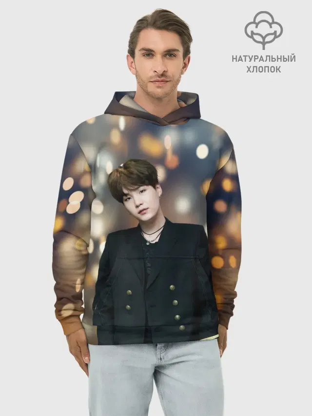 Худи мужской базовый хлопок с принтом «BTS — MIN YOONGI»