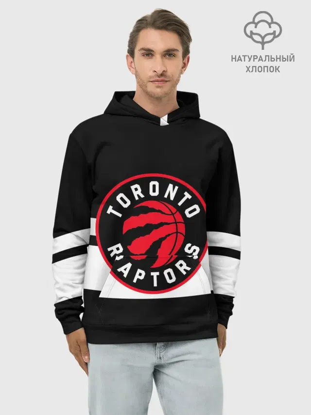 Худи мужской базовый хлопок с принтом «НБА — TORONTO RAPTORS»