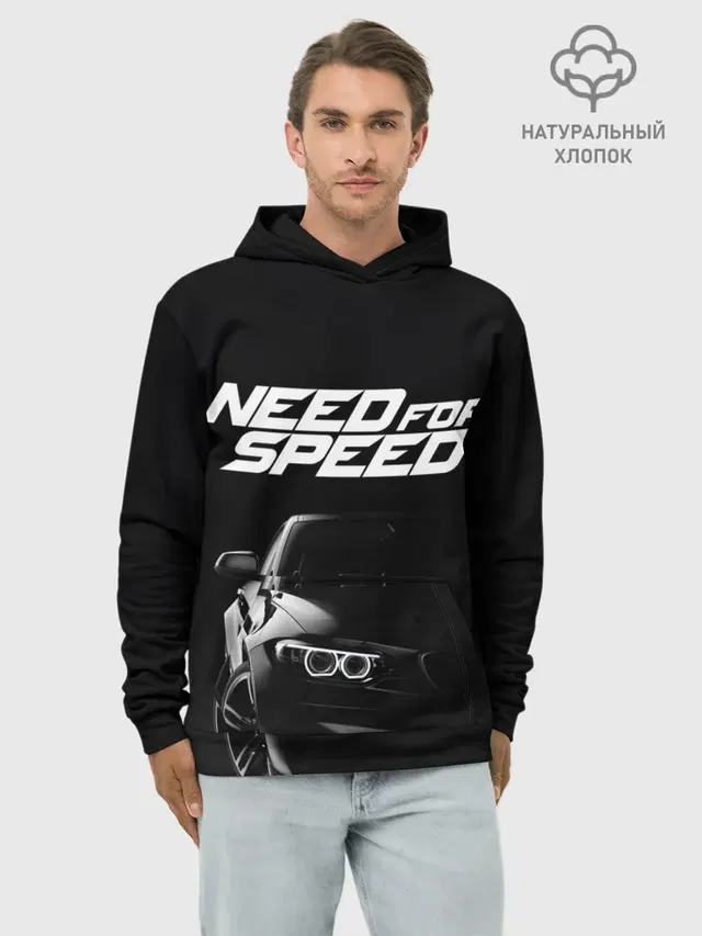 Худи мужской базовый хлопок с принтом «Car — NEED FOR SPEED»