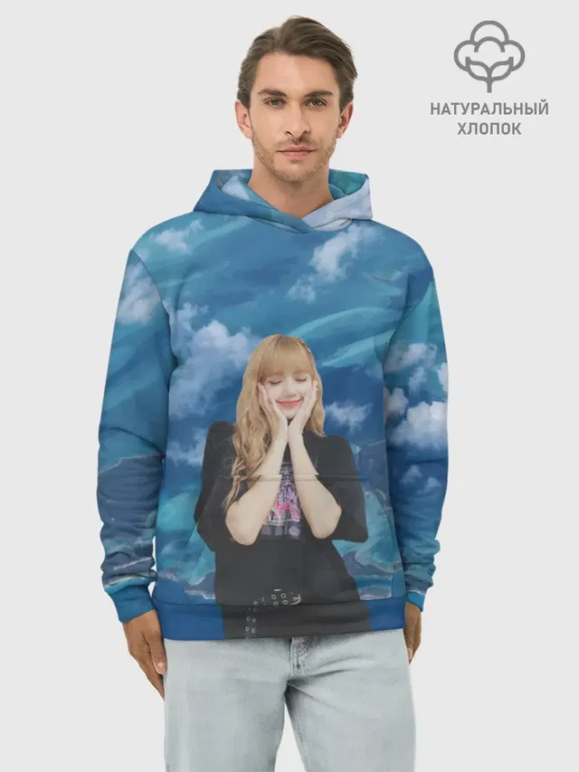 Худи мужской базовый хлопок с принтом «BlackPink — LISA BLACKPINK»