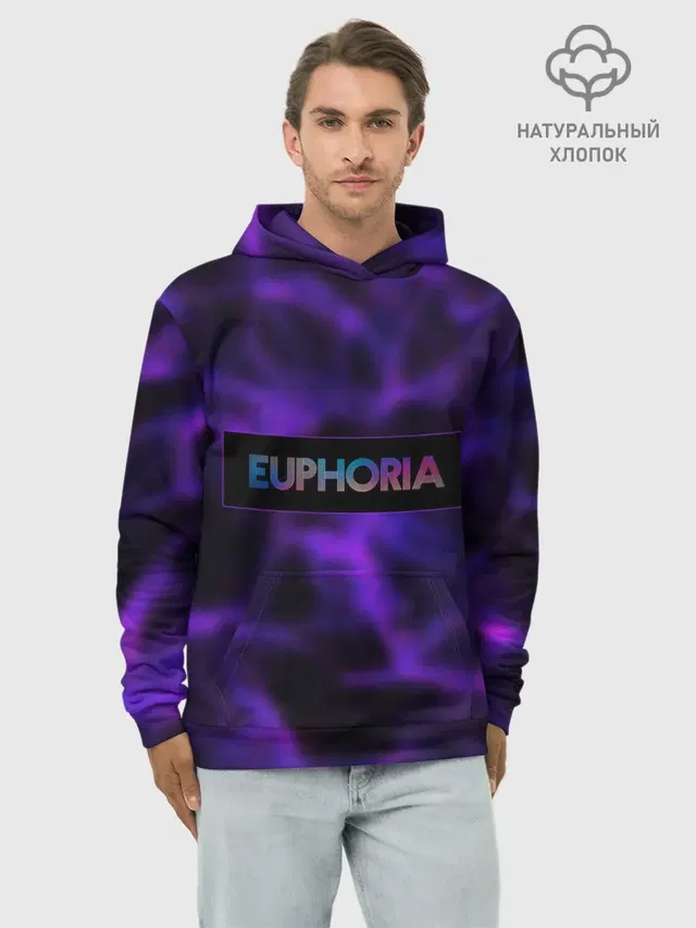 Худи мужской базовый хлопок с принтом «Euphoria — сериал Euphoria»