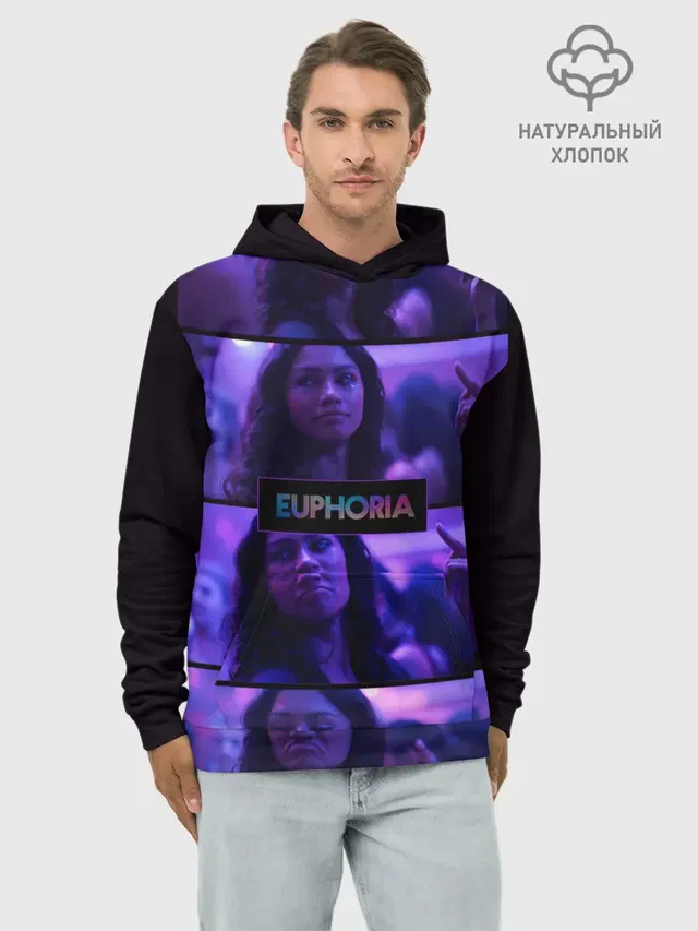 Худи мужской базовый хлопок с принтом «Zendaya — сериал Euphoria»