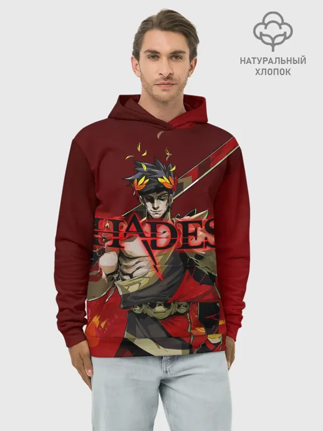 Худи мужской базовый хлопок с принтом «Hades»