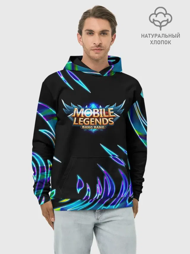 Худи мужской базовый хлопок с принтом «Mobile Legends: Bang Bang»