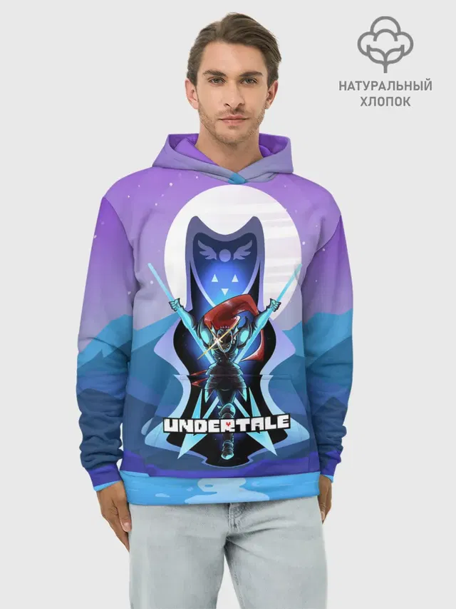 Худи мужской базовый хлопок с принтом «Undyne the Undying»