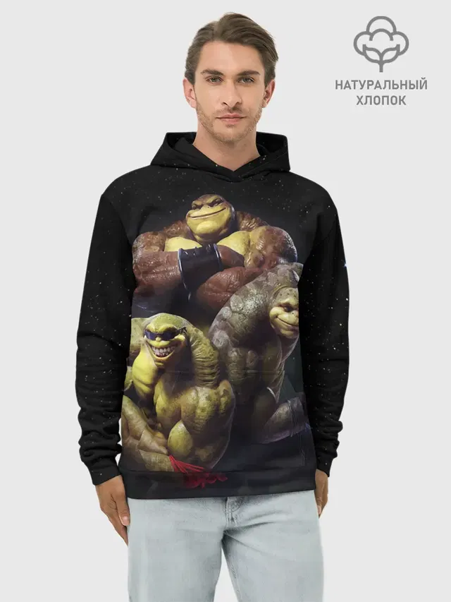 Худи мужской базовый хлопок с принтом «Retro Games — Battletoads»