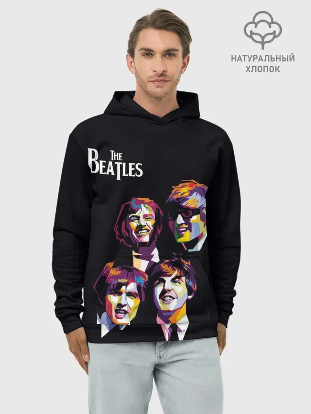 Худи мужской базовый хлопок с принтом «The Beatles»