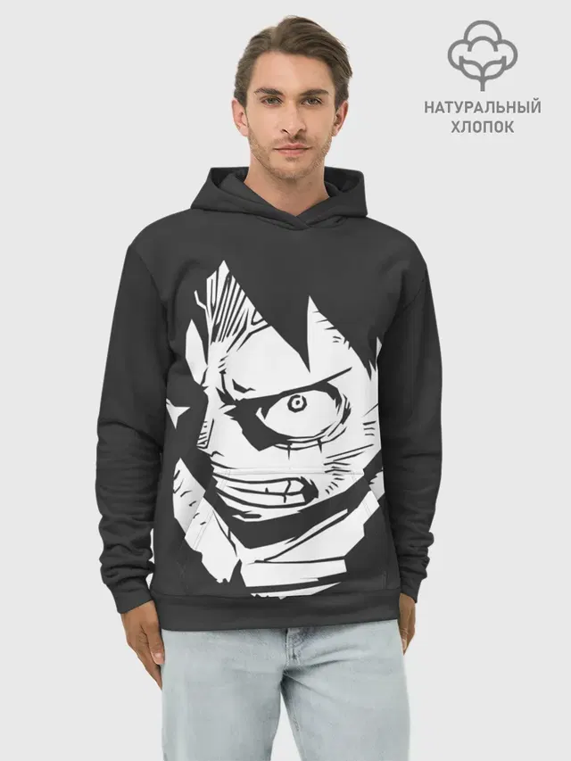 Худи мужской базовый хлопок с принтом «Ван Пис — Злой One piece»