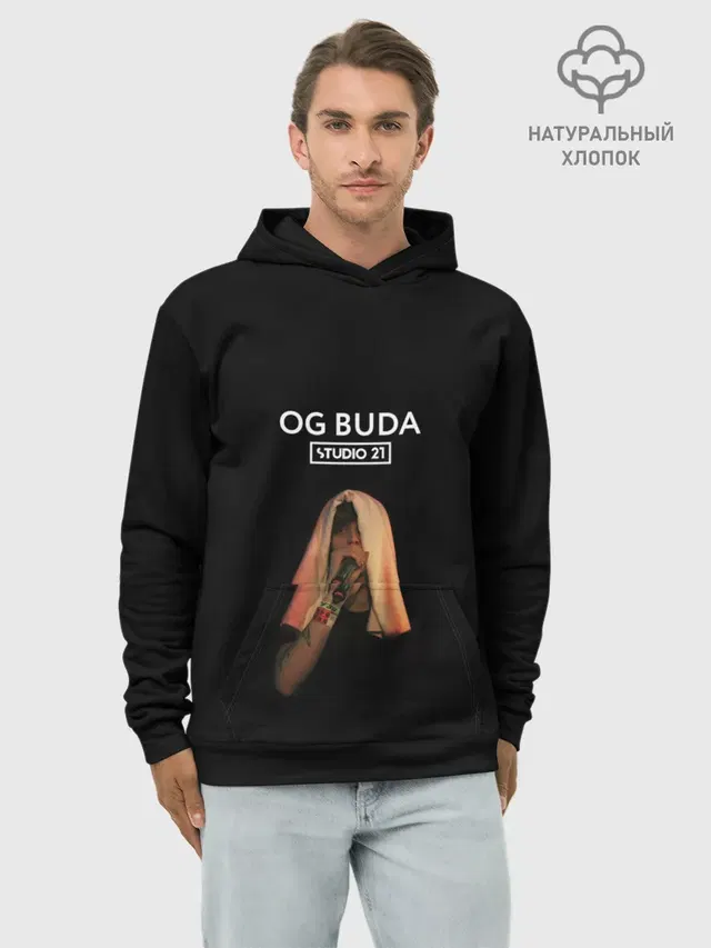Худи мужской базовый хлопок с принтом «OG Buda»