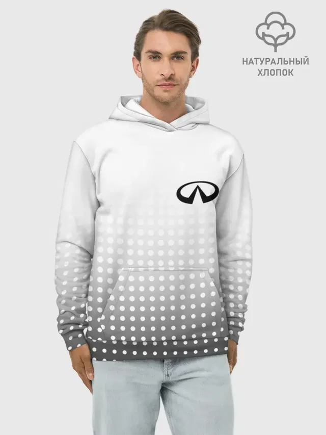 Худи мужской базовый хлопок с принтом «Infiniti»