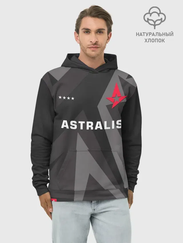 Худи мужской базовый хлопок с принтом «Counter-Strike — Astralis - Jersey Pro»