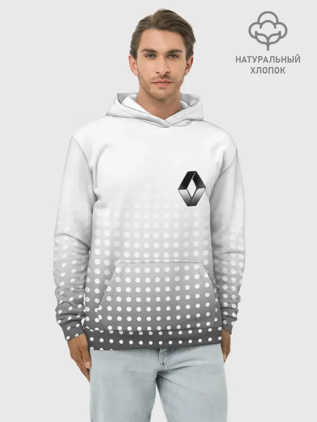 Худи мужской базовый хлопок с принтом «Renault»