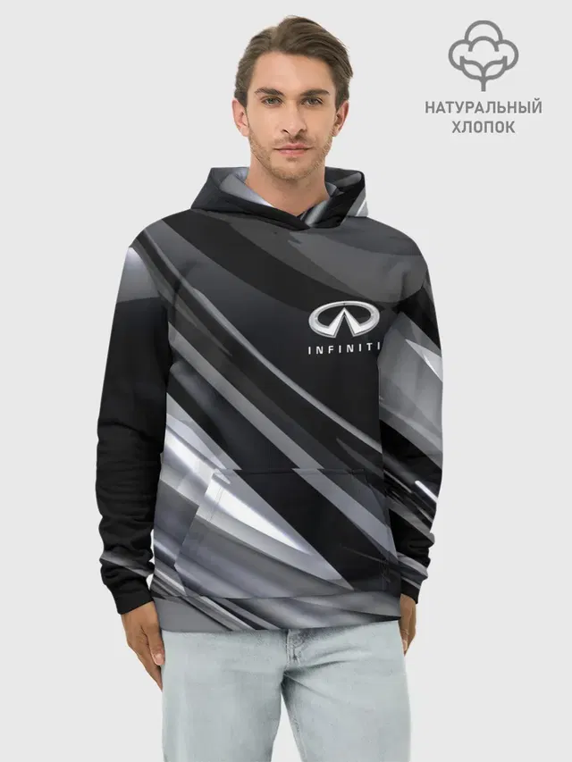 Худи мужской базовый хлопок с принтом «Infiniti»