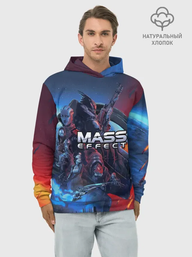Худи мужской базовый хлопок с принтом «Mass Effect — Mass EFFECT Legendary ed»