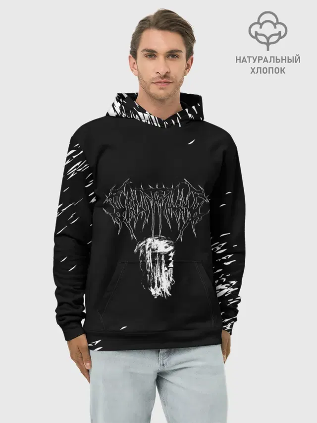 Худи мужской базовый хлопок с принтом «GHOSTEMANE»