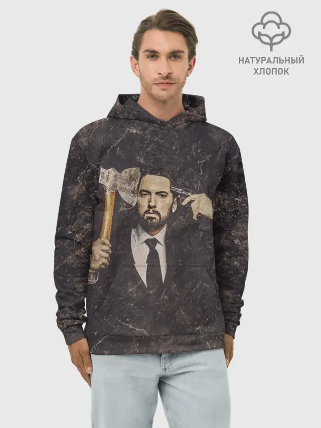 Худи мужской базовый хлопок с принтом «Eminem»