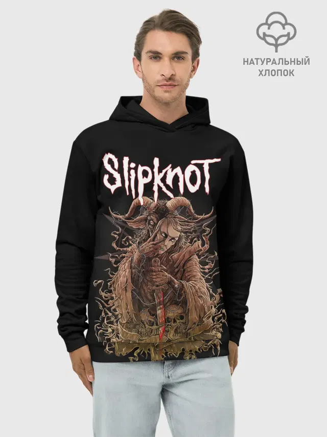 Худи мужской базовый хлопок с принтом «Goat»