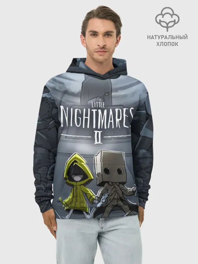 Худи мужской базовый хлопок с принтом «Little Nightmares — LITTLE NIGHTMARES 2»